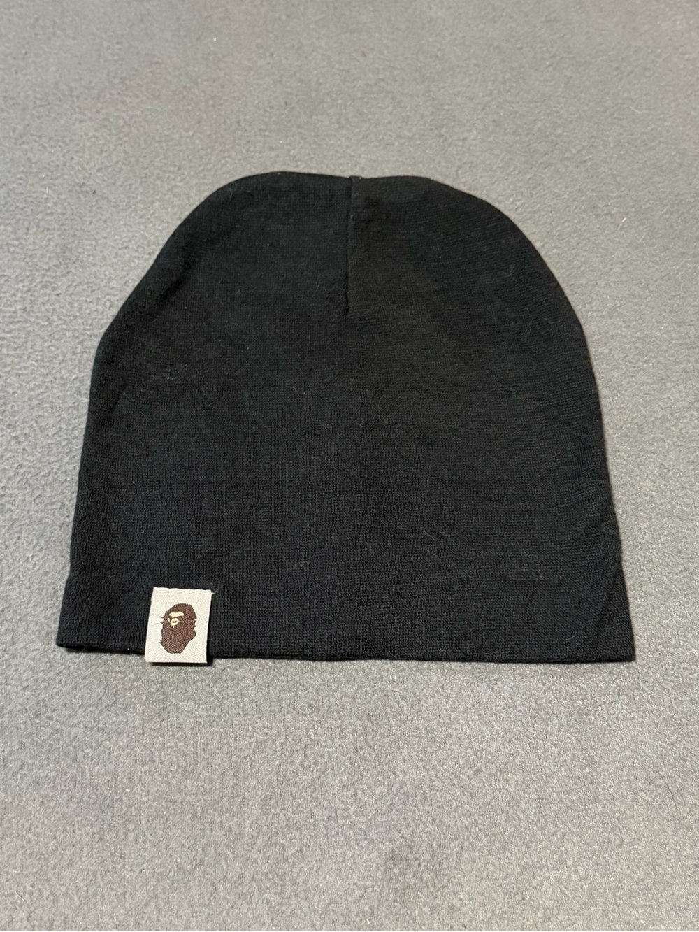BAPE Kids Black Beanie with Ape Head Patch